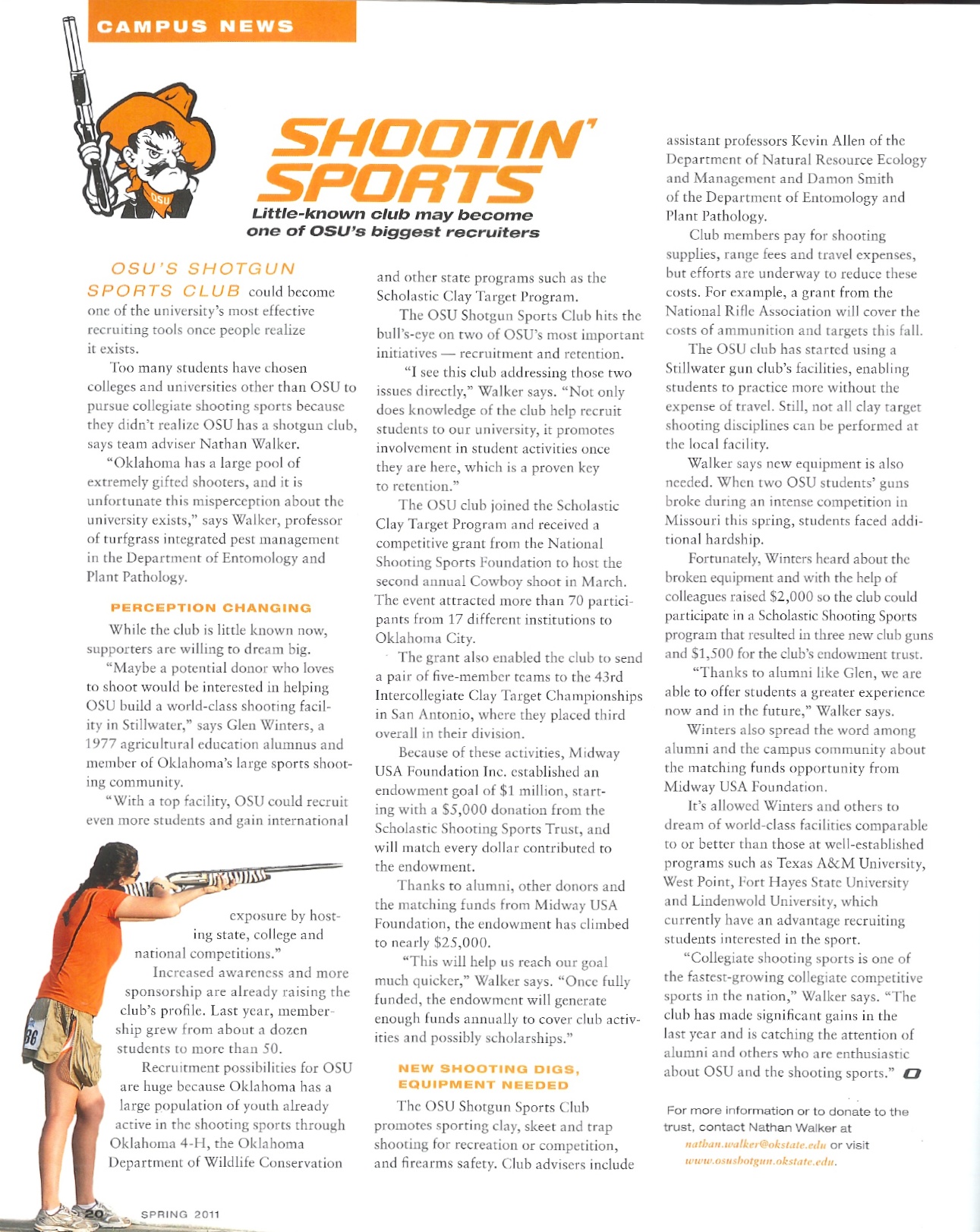 OSU Shotgun Sports in Alumni Magazine
